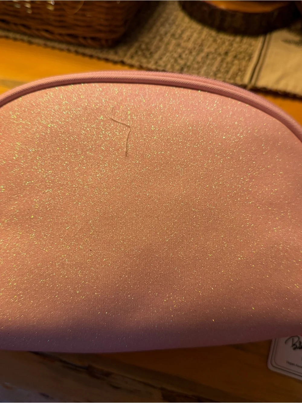Pink Cherry Print Cosmetic Bag